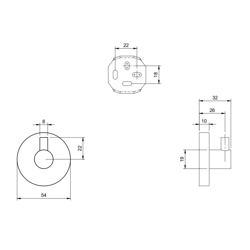 Villeroy & Boch TVA15101100061 - ELEMENTS-seinäkoukku, kiiltävä kromi