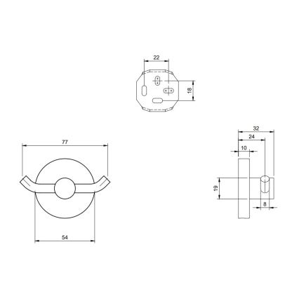 Villeroy & Boch TVA15101200061 - Seinäkoukku ELEMENTS kiiltävä kromi