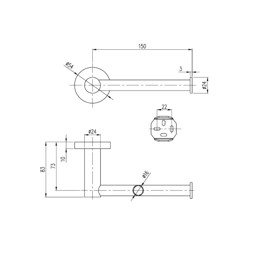 Villeroy & Boch TVA15101400061 - WC-paperiteline ELEMENTS kiiltävä kromi