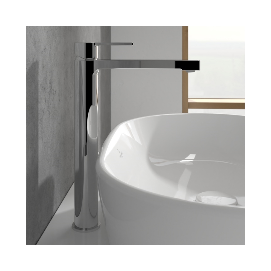 Villeroy & Boch TVW10300500061 - Pesuallosekoitin + pohjaventtiili ARCHITECTURA 32,9 cm kiiltävä kromi