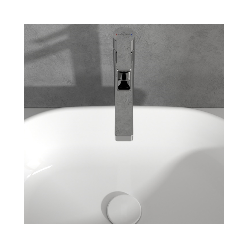Villeroy & Boch TVW10300500061 - Pesuallosekoitin + pohjaventtiili ARCHITECTURA 32,9 cm kiiltävä kromi