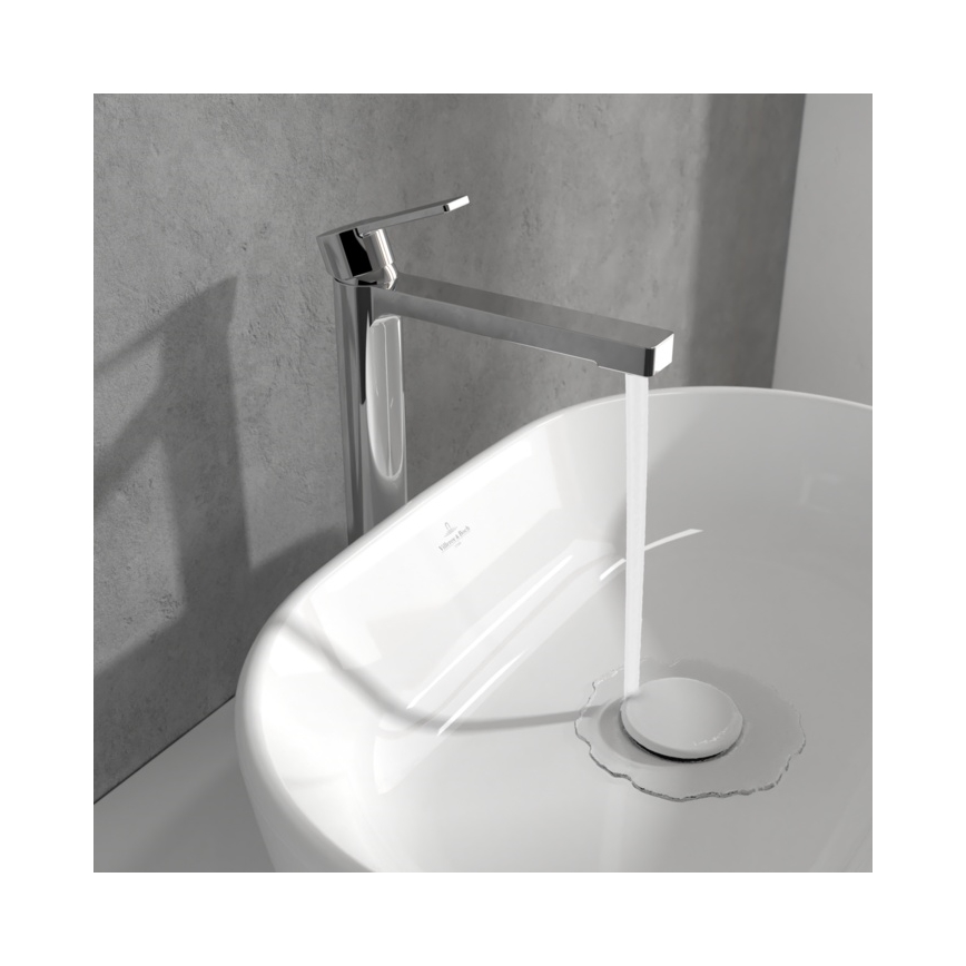 Villeroy & Boch TVW10300500061 - Pesuallosekoitin + pohjaventtiili ARCHITECTURA 32,9 cm kiiltävä kromi