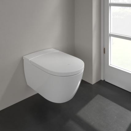 Villeroy & Boch V0E100R1 - Seinään asennettava bidee pehmeästi sulkeutuvalla SoftClose-kannella, VICLEAN-toiminnolla, keramiikka/valkoinen + kaukosäädin