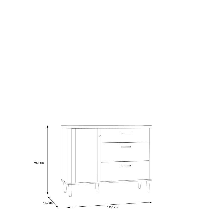 VIRO-lipasto, ruskea/beige, laatikoilla
