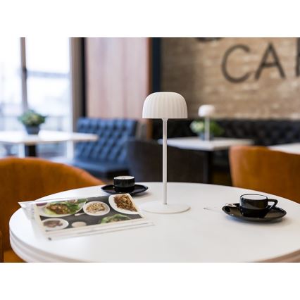 LED himmennettävä ulkokäyttöön tarkoitettu ladattava pöytävalaisin VIVIEN LED/3W/5V 2700K 1600 mAh IP54 valkoinen