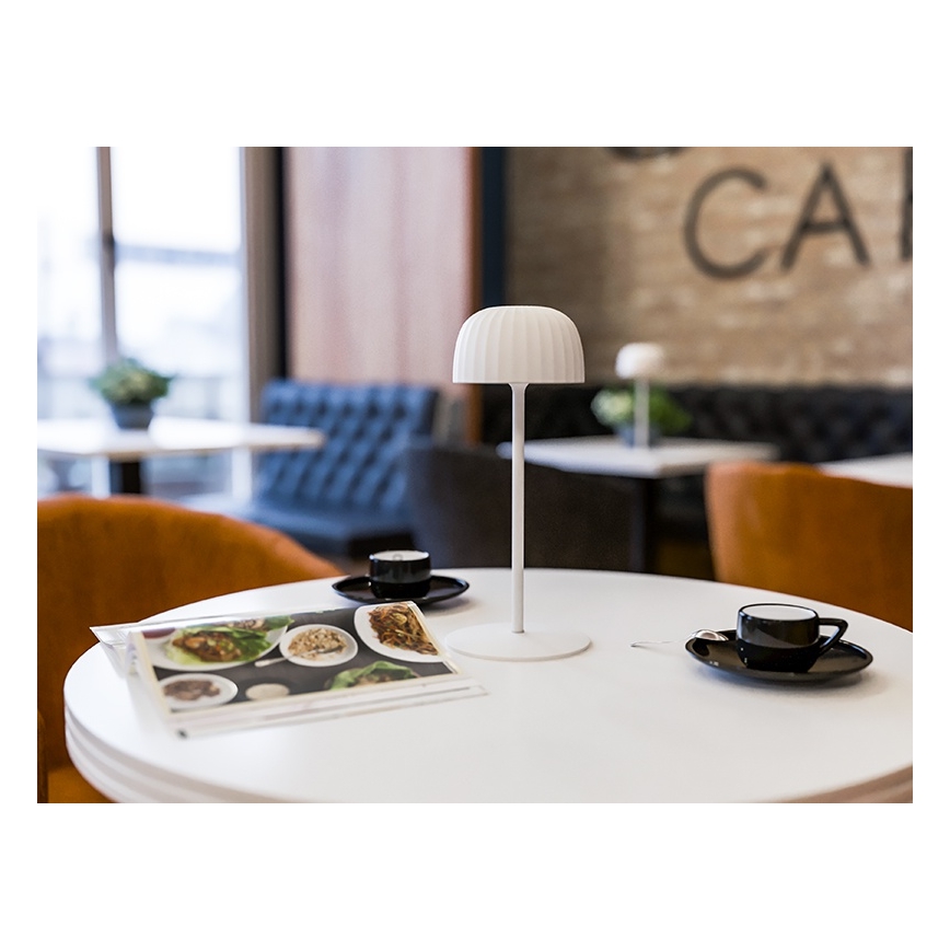 LED himmennettävä ulkokäyttöön tarkoitettu ladattava pöytävalaisin VIVIEN LED/3W/5V 2700K 1600 mAh IP54 valkoinen