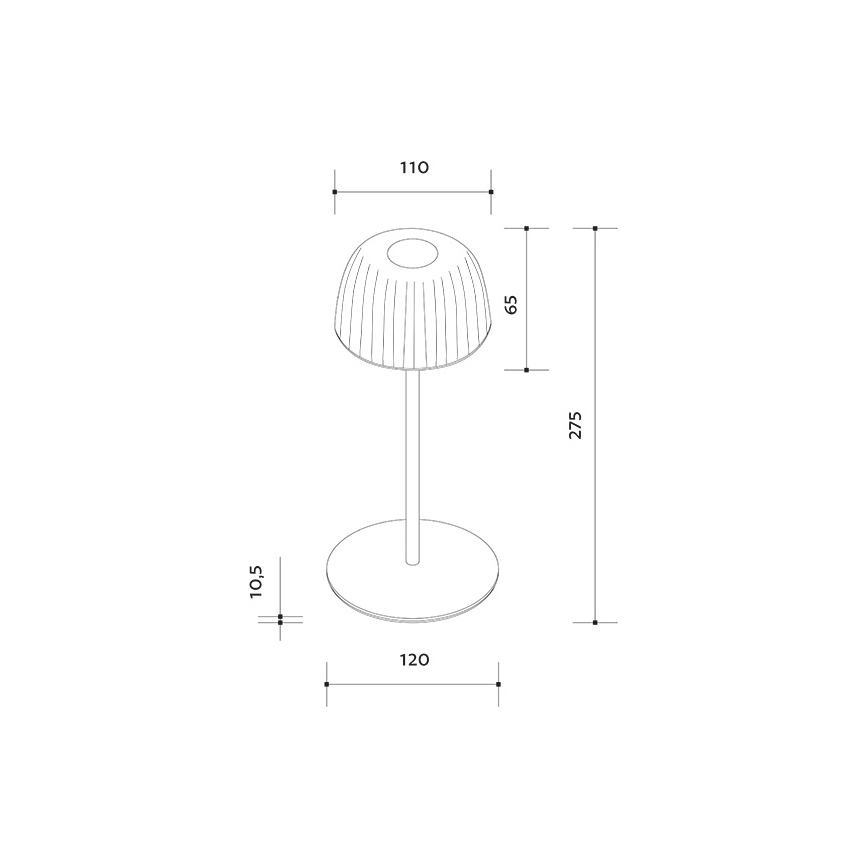 LED himmennettävä ulkokäyttöön tarkoitettu ladattava pöytävalaisin VIVIEN LED/3W/5V 2700K 1600 mAh IP54 valkoinen
