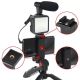 Vloggaussetti 4in1 - mikrofoni, LED-lamppu, kolmijalka, puhelimen pidike