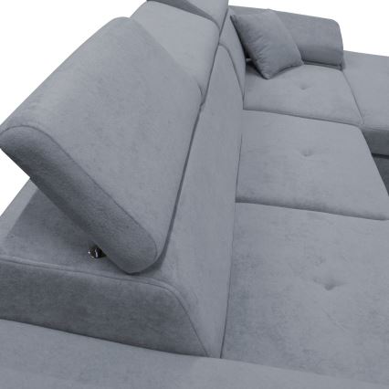 CASTELO L-muotoinen avattava kulmasohva säilytystilalla, oikeanpuoleinen, tummanharmaa