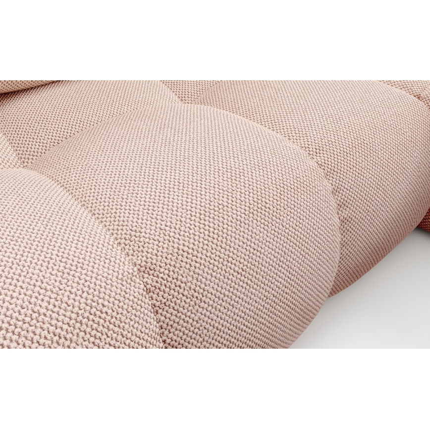 ALMADA L-mallinen avattava verhoiltu kulmasohva säilytystilalla, oikeanpuoleinen, vaaleanpunainen