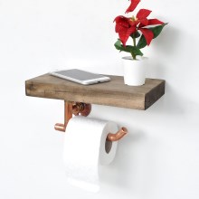 WC-paperiteline hyllyllä 15x30 cm ruskea/kupari