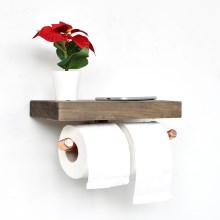WC-paperiteline hyllyllä BORU 12x30 cm kuusi/kupari