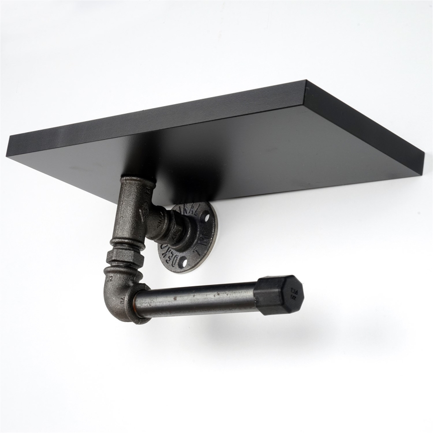 WC-paperiteline hyllyllä BORU 12x30 cm musta