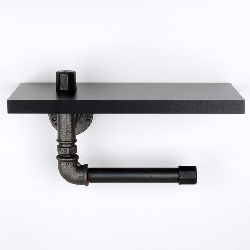 WC-paperiteline hyllyllä BORU 12x30 cm musta