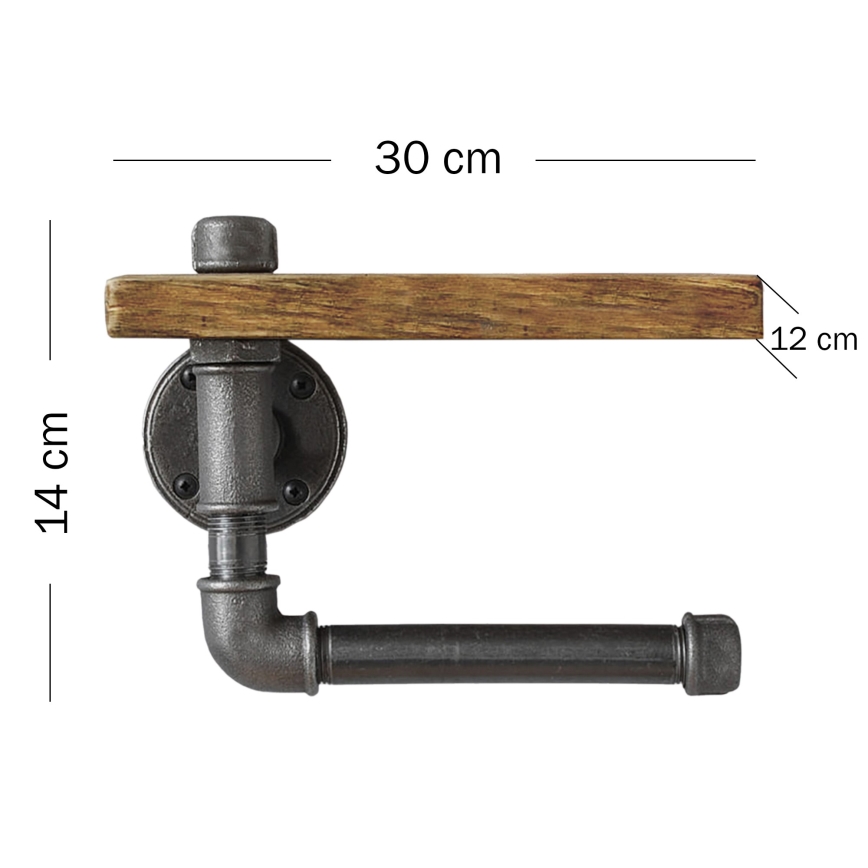 WC-paperiteline hyllyllä BORU 30x14 cm kuusi