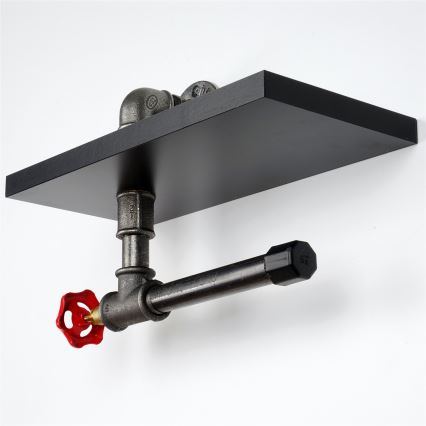 WC-paperiteline hyllyllä BORU musta