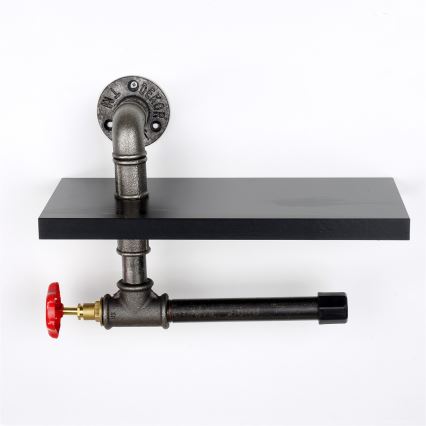 WC-paperiteline hyllyllä BORU musta