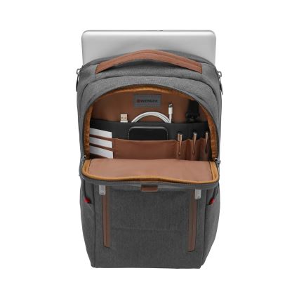 Wenger - 15 l kannettava reppu 16 ja 12 tablettitasku + City Upgrade 2-in-1 olkalaukku harmaa