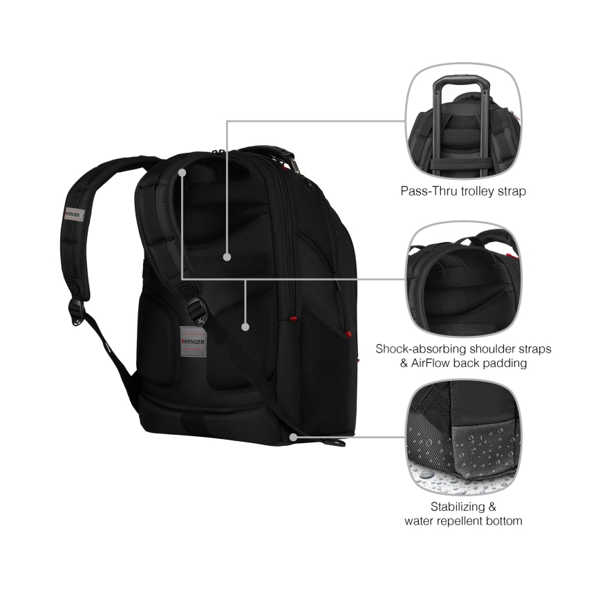 Wenger - 26 l kannettava reppu 17 kannettavalle, 10 tablettitaskulla Ibex Ballistic Deluxe