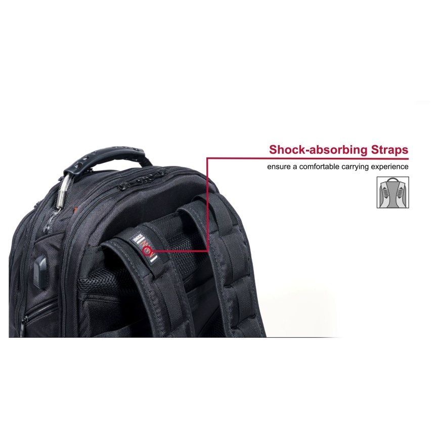 Wenger - 26 l kannettava reppu 17 kannettavalle, 10 tablettitaskulla Ibex Ballistic Deluxe