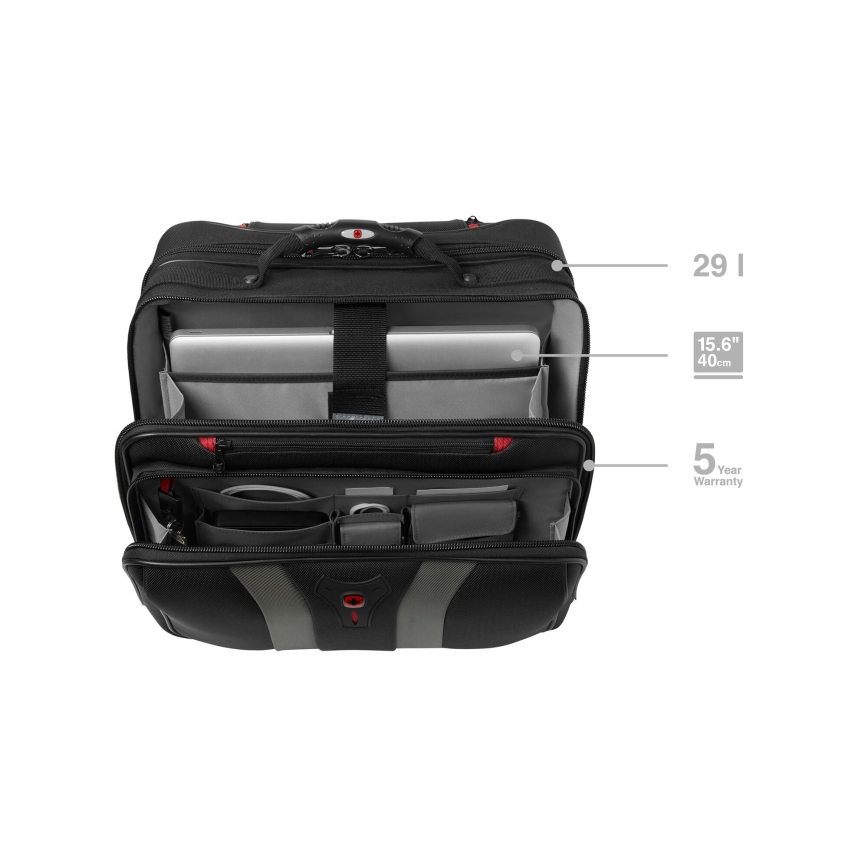 Wenger - Matkatavarat pyörillä 29 l + Kannettavan tietokoneen kotelo 15,6 Granada musta