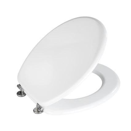 WENKO 154008100-WC WC-istuin VALENCIA 43x36 cm valkoinen/hopea