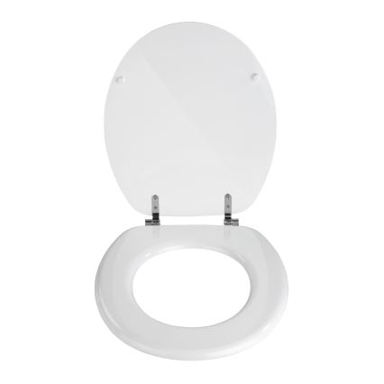 WENKO 154008100-WC WC-istuin VALENCIA 43x36 cm valkoinen/hopea