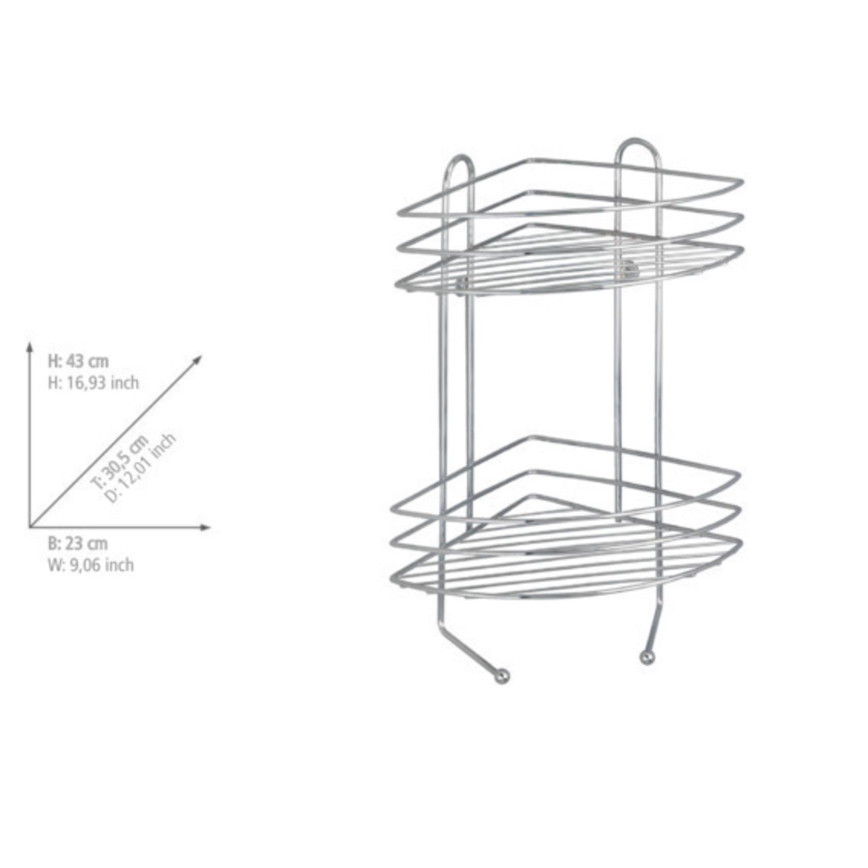 WENKO 15498100 - Kulmahylly EXCLUSIVE 23 x 30,5 cm, kiillotettu kromi