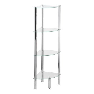 WENKO 15852100 - YAGO-hylly 30x104 cm ruostumaton teräs/hopea/läpinäkyvä