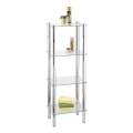 WENKO 15853100 - YAGO-hylly 40x104 cm, ruostumaton teräs/hopea/läpinäkyvä
