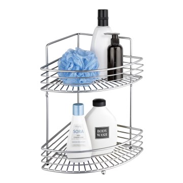 WENKO 16821100 - Kulmahylly MILANO 31,5 x 37 cm, kiiltävä kromi