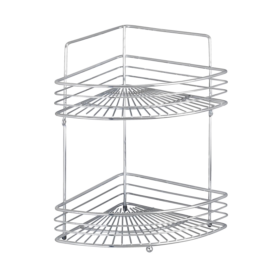 WENKO 16821100 - Kulmahylly MILANO 31,5 x 37 cm, kiiltävä kromi