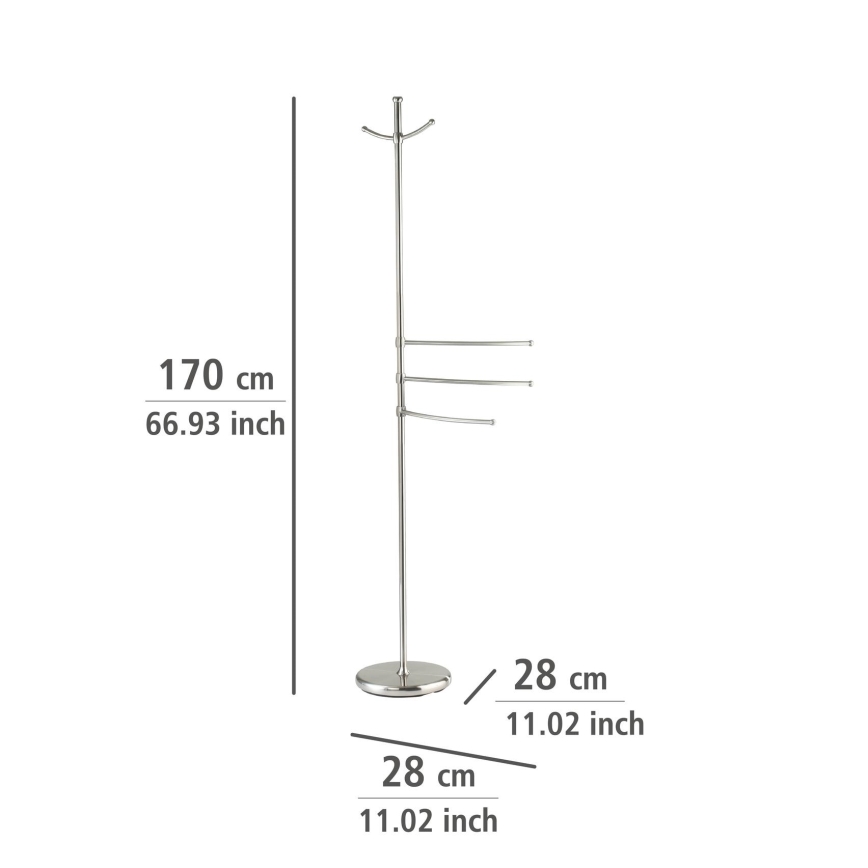 WENKO 16827100 - ADIAMO-teline 28x170 cm hopeanvärinen
