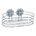 WENKO 18775100 - TURBO-LOC pyöreä teräshylly 23,5x13,5 cm kiiltävä kromi