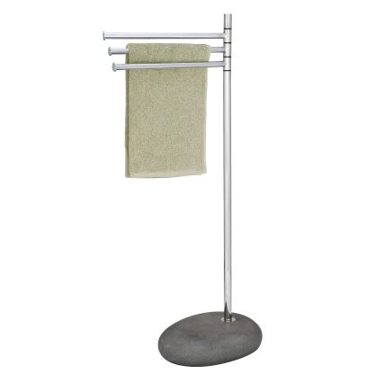 WENKO 19493100 - Pyyheteline PEBBLE STONE 38x84 cm kiiltävä kromi/harmaa