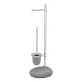 WENKO 19494100 - WC-harja PEBBLE STONE 23,5x70 cm kiiltävä kromi/harmaa/satiini