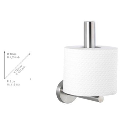 WENKO 19613100 - BOSIO MATT WC-paperiteline 8x18 cm, ruostumaton teräs/hopea