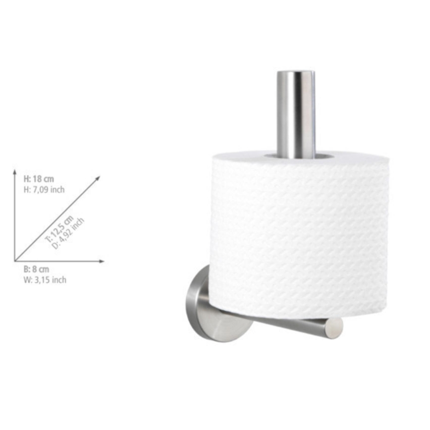 WENKO 19613100 - BOSIO MATT WC-paperiteline 8x18 cm, ruostumaton teräs/hopea