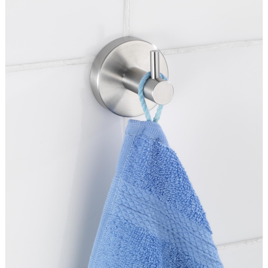 WENKO 19621100 - Koukku BOSIO MATT 5,5x5,5 cm ruostumaton teräs/hopeanvärinen