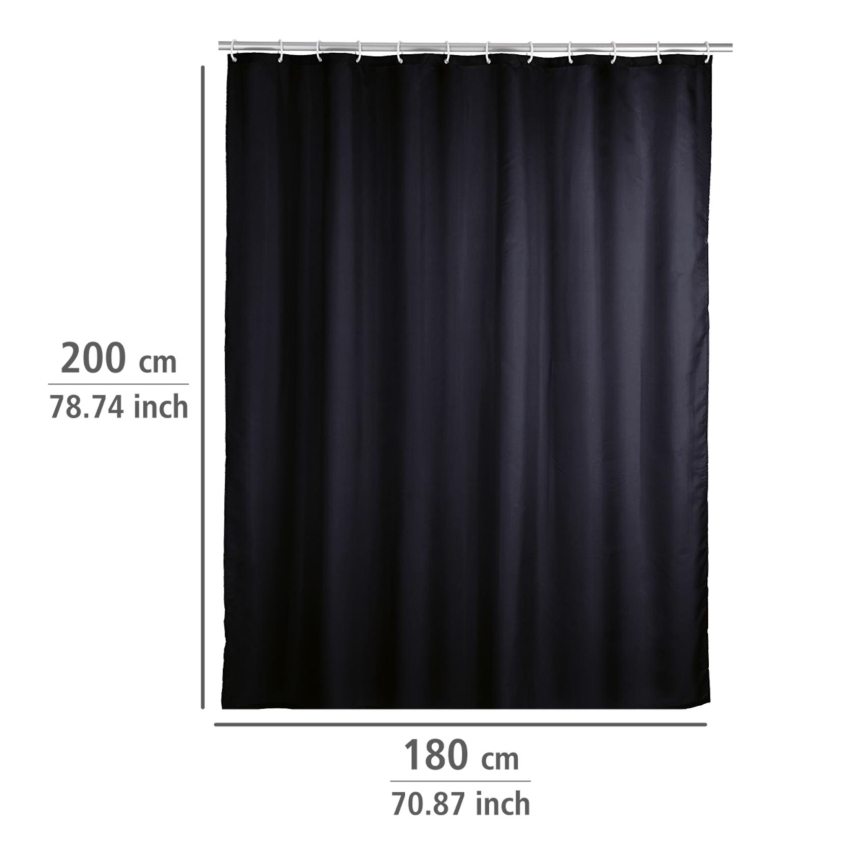WENKO 20043100 - Suihkuverho 180x200 cm musta