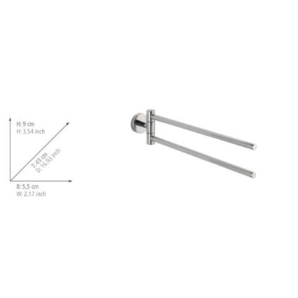 WENKO 20213100 - BOSIO SHINE pyyheteline 43x9 cm ruostumatonta terästä/hopeanvärinen