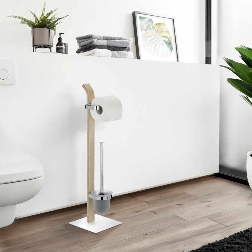 WENKO 20397100 - WC-harja SAMONA 20x71,5 cm kromi/ruskea/satiini