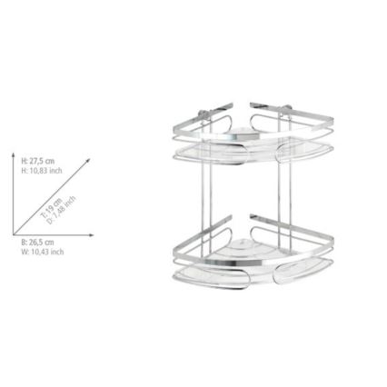 WENKO 20412100-Kulmahylly PREMIUM RUOSTUMATON TERÄS 26,5x27,5 cm ruostumaton teräs/hopea