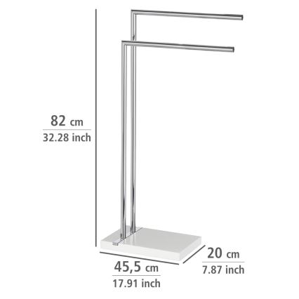 WENKO 20487100 - Pyyheteline NOBLE 45,5x82 cm kiiltävä kromi/valkoinen