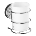 WENKO 20880100-Muki VACUUM-LOC MILAZZO 7,5x11,5 cm kiiltävä kromi/valkoinen