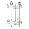 WENKO 20885100-kulmahylly VACUUM-LOC pyöreä teräs 24,5x41 cm kiiltävä kromi