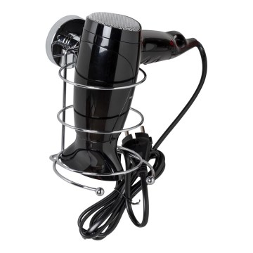 WENKO 20896100-Hiustenkuivaajan pidike VACUUM-LOC MILAZZO 12x17 cm kiiltävä kromi