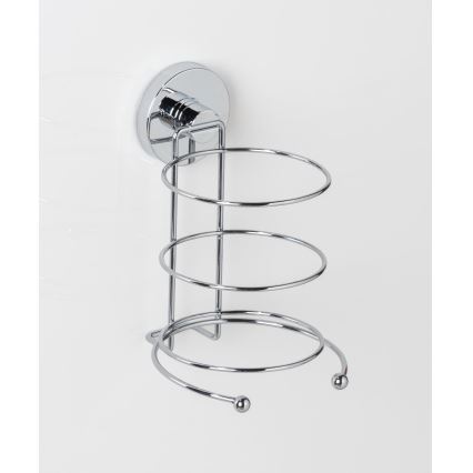 WENKO 20896100-Hiustenkuivaajan pidike VACUUM-LOC MILAZZO 12x17 cm kiiltävä kromi
