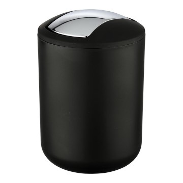 WENKO 21211100 - Roskakori BRASIL 14x21 cm musta/kiiltävä kromi