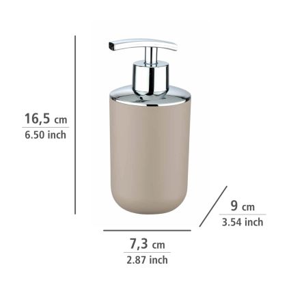 WENKO 21219100 - Saippuapumppu BRASIL 7,3x16,5 cm beige/kiiltävä kromi